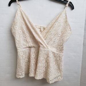 Monteau Crochet Sleeveless Tank Top Crop Large